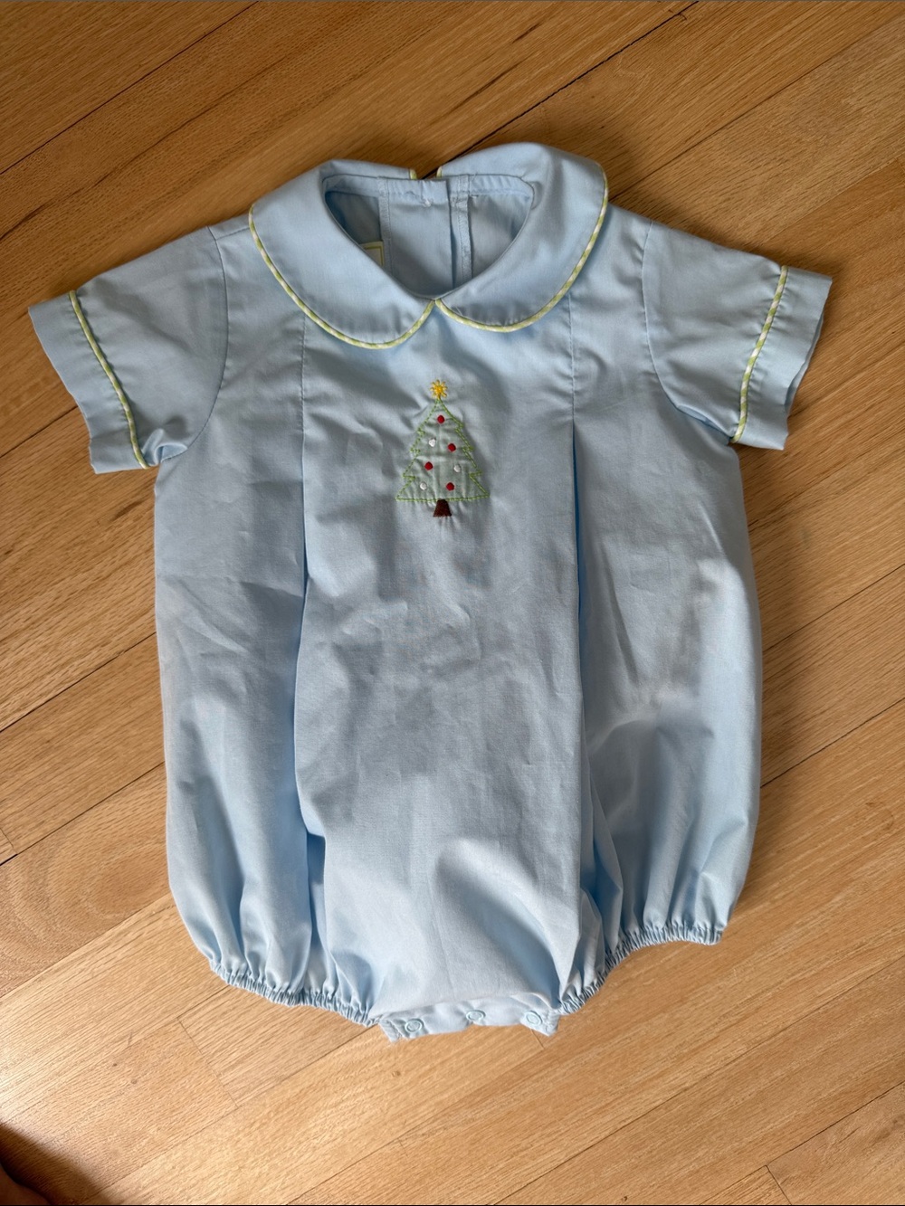 Light Blue embroidered Christmas tree bubble.